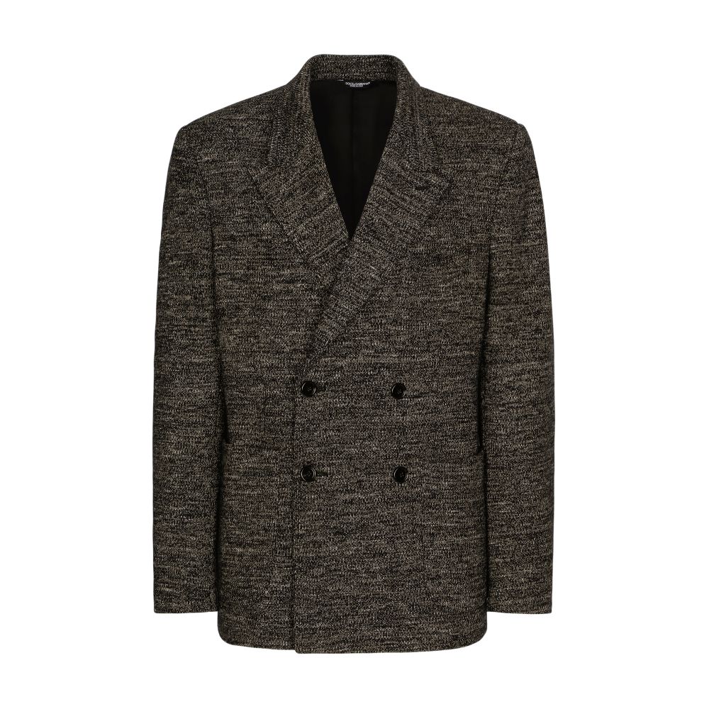 Dolce & Gabbana Double-Breasted Jersey Jacket in Wool and Cotton