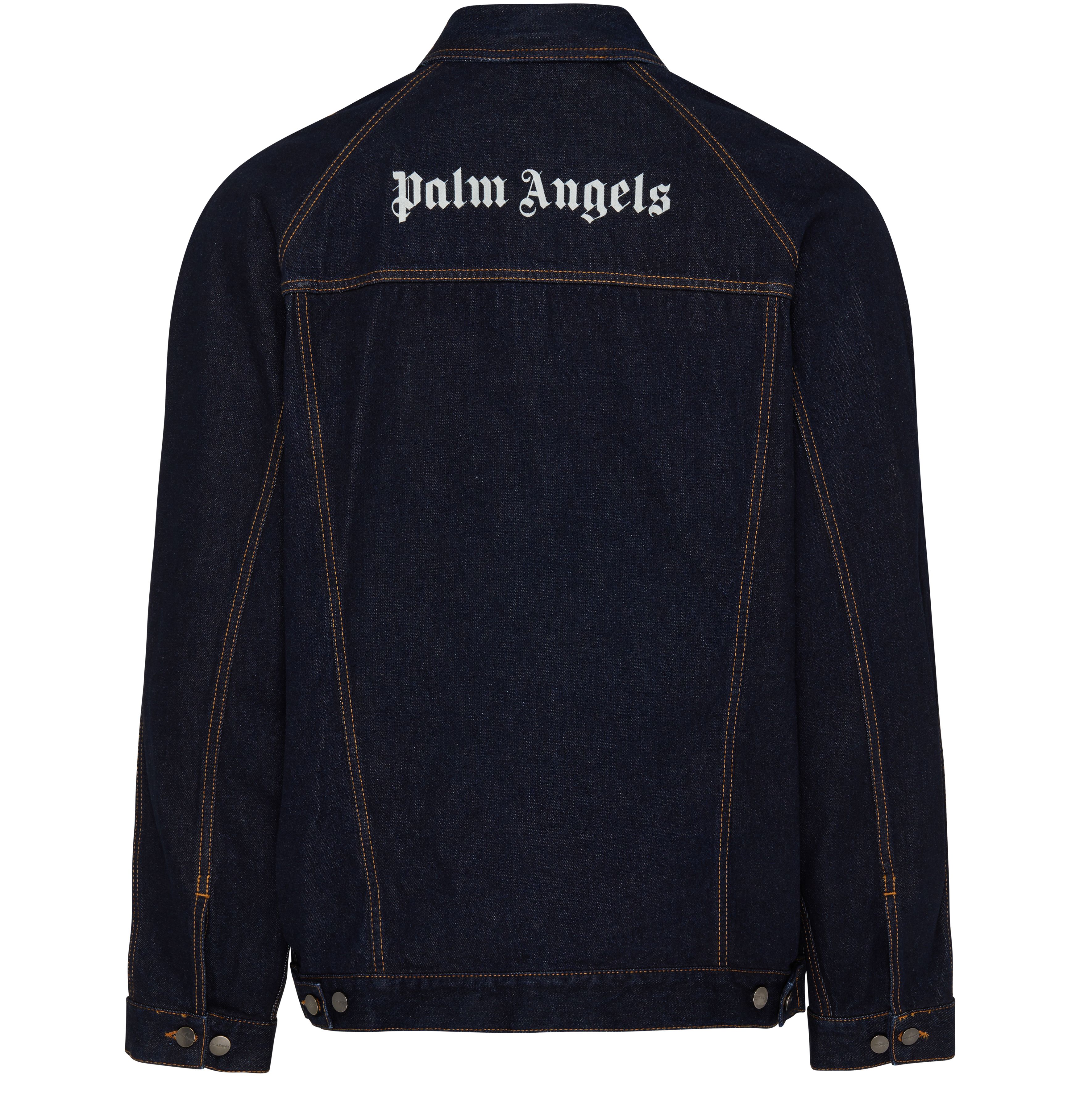 PALM ANGELS Raw wash logo denim jacket