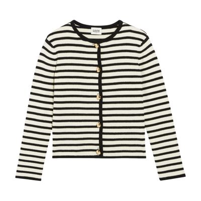  Two-tone striped cardigan