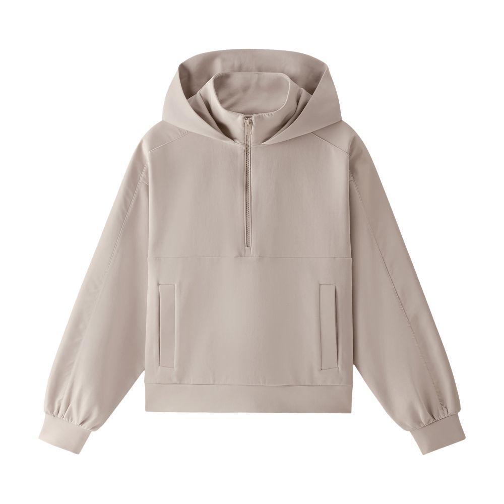 Woolrich Hoodie in Mixed Cotton with Nylon Details