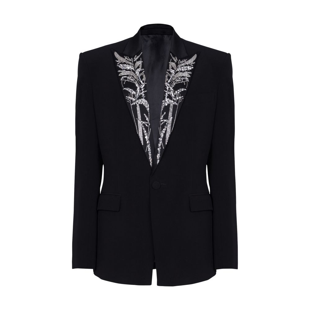 Balmain Embroidered bamboo collared blazer