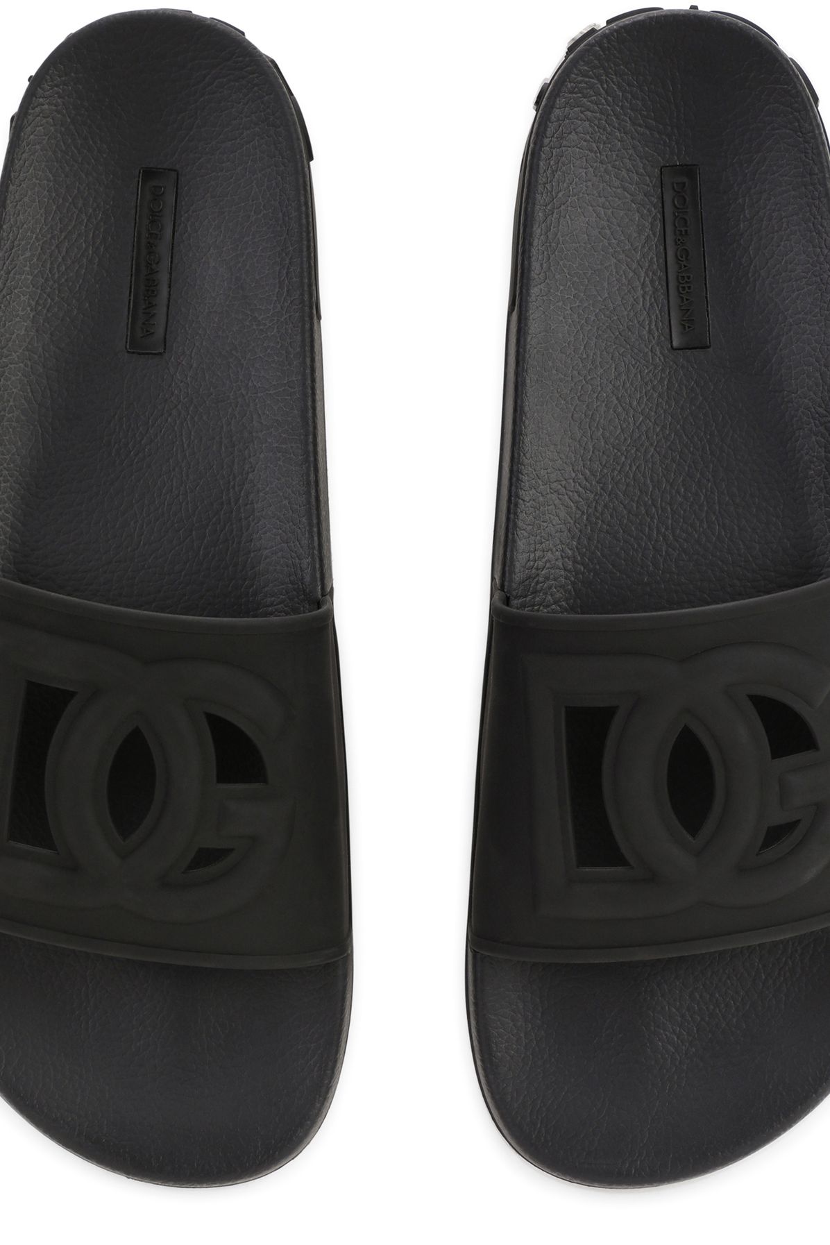 Dolce & Gabbana Rubber beachwear sliders with DG logo