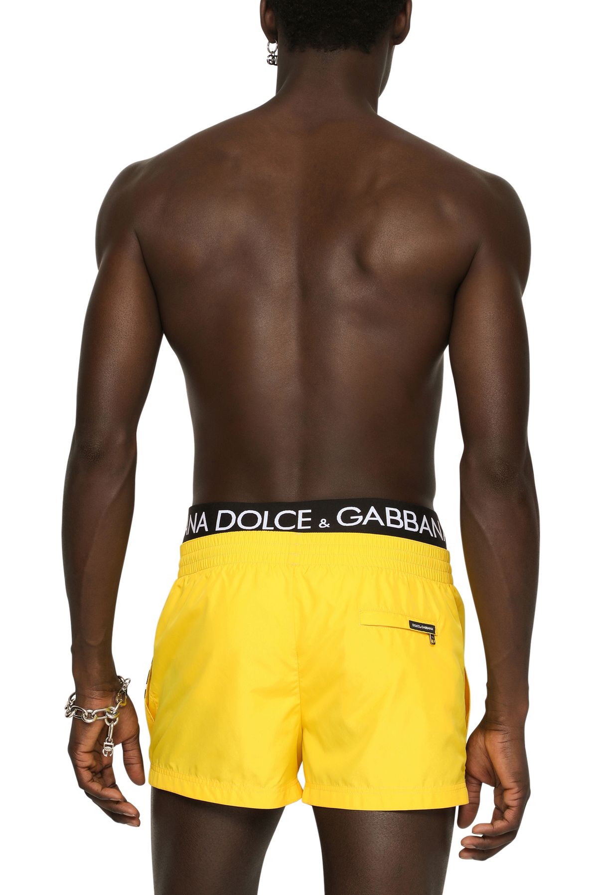 Dolce & Gabbana Short Swim Trunks with Logo Band