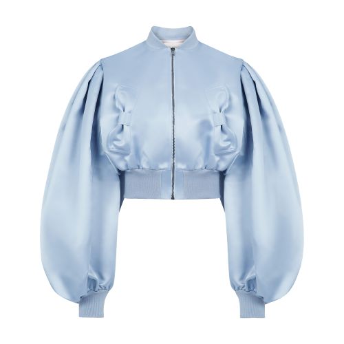 Nina Ricci Satin cropped bomber