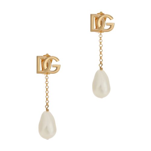 Dolce & Gabbana Drop earrings with pearls and DG logo