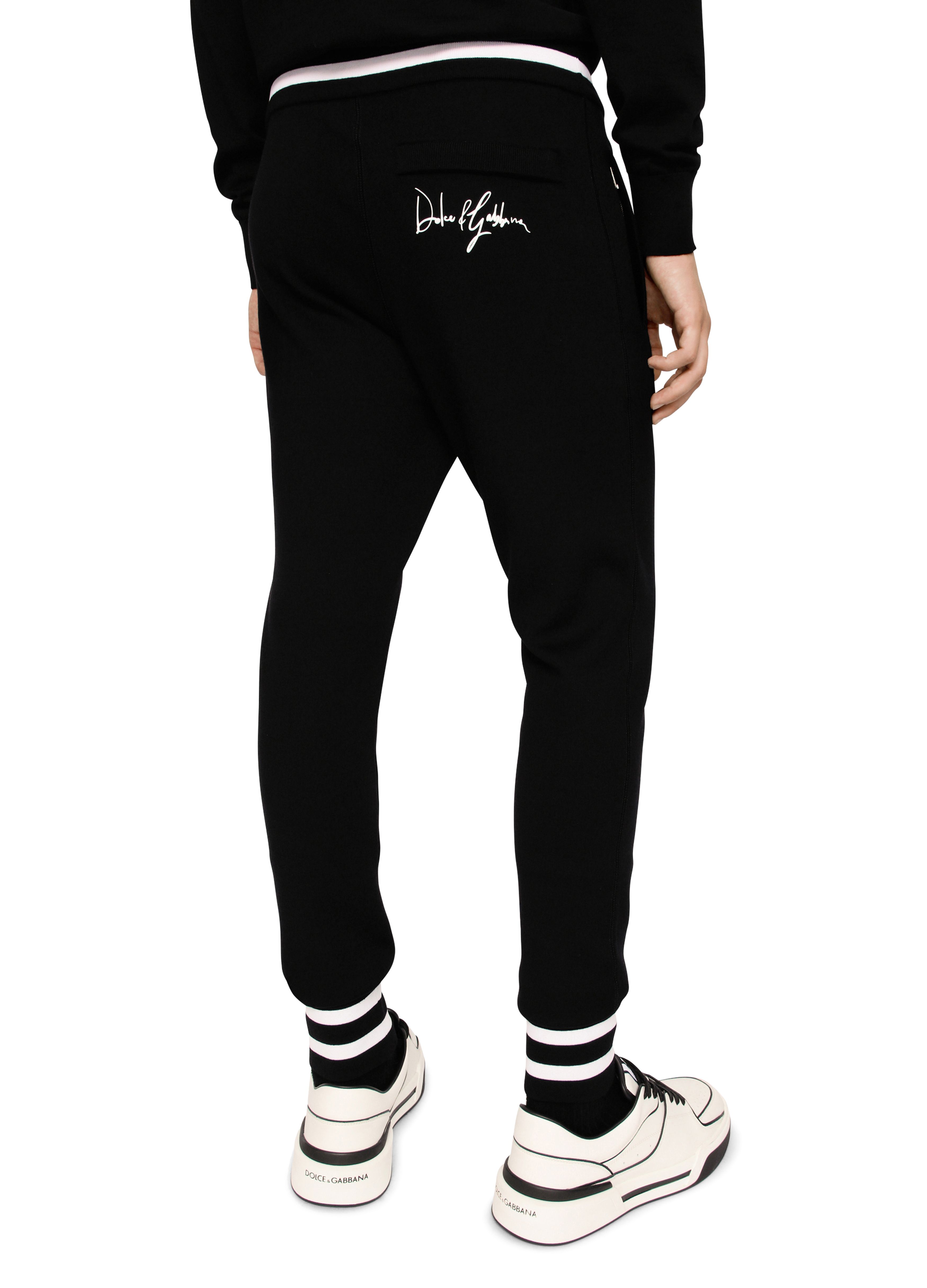 Dolce & Gabbana Wool jogging pants with embroidery