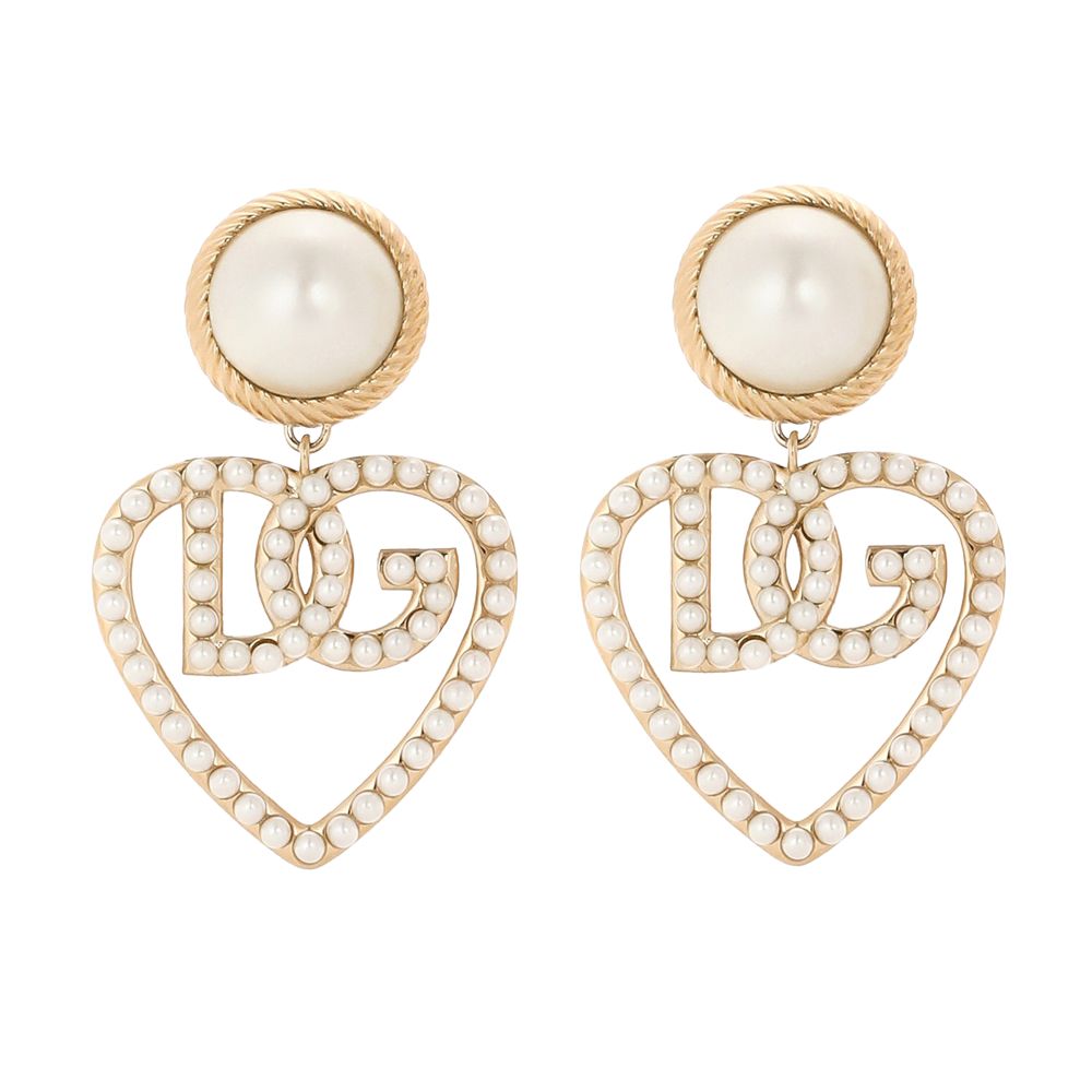 Dolce & Gabbana Drop earrings with cabochon and logo heart