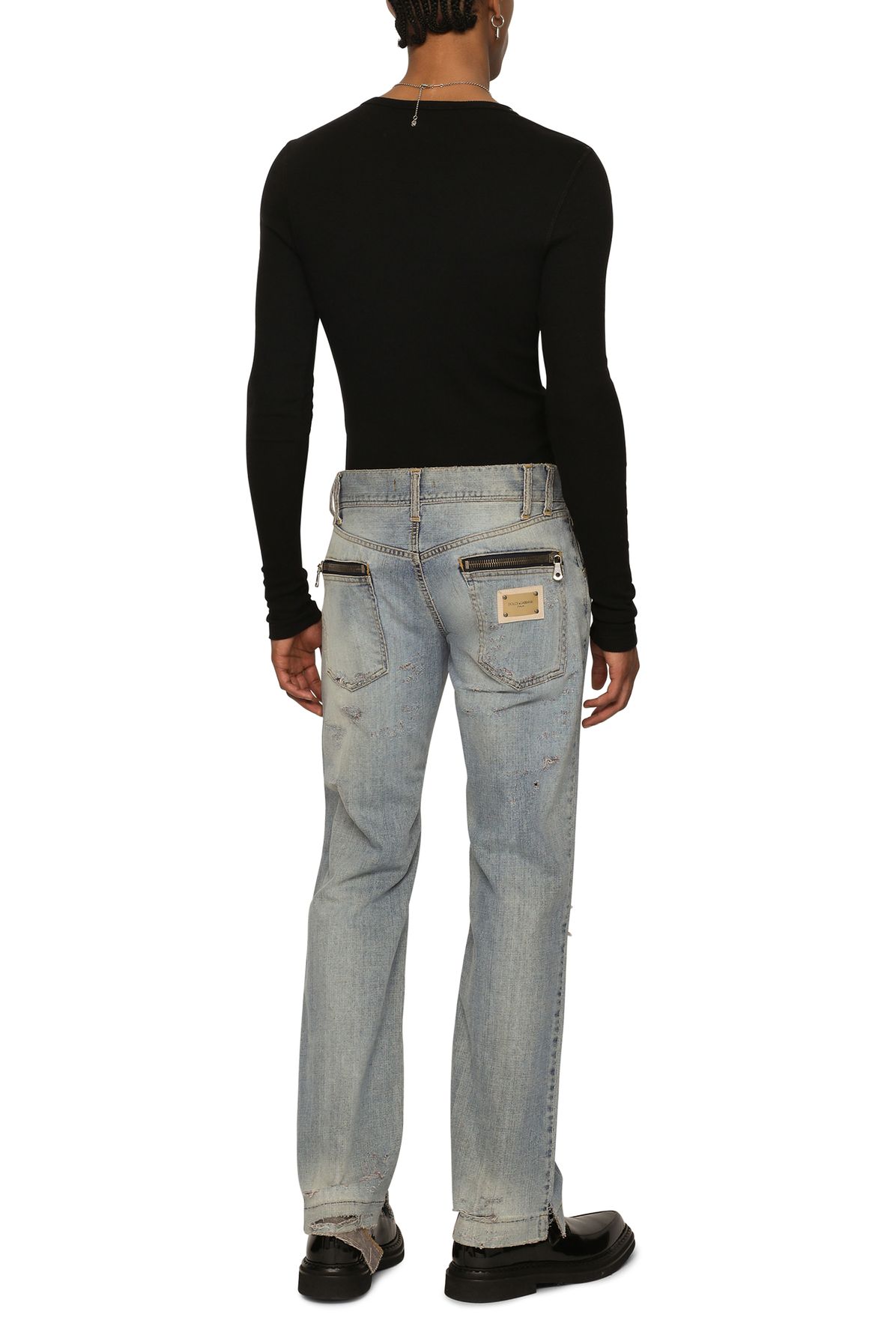 Dolce & Gabbana Washed denim jeans with rips