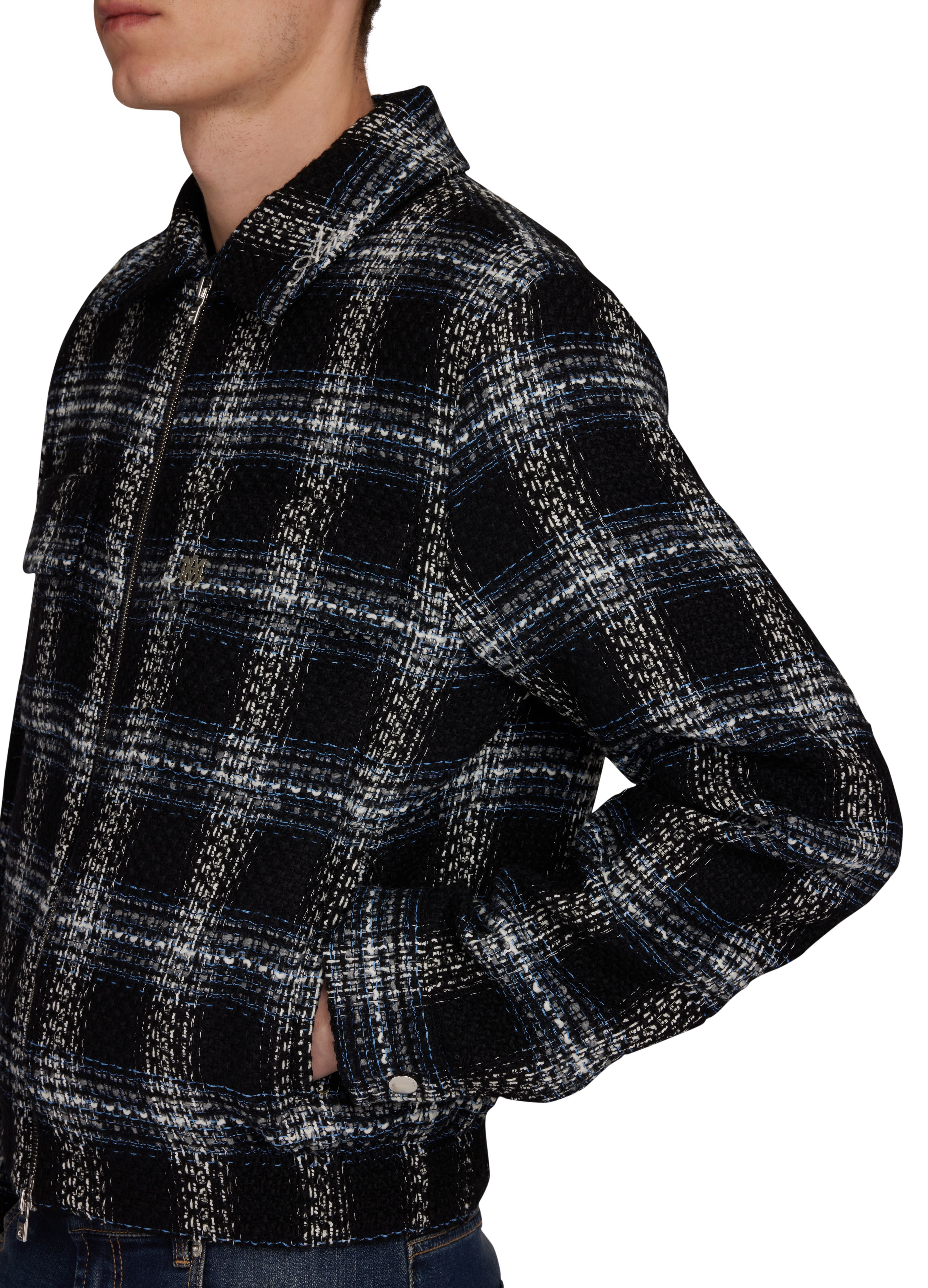 Amiri Shadow plaid tweed blouson