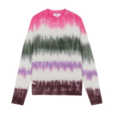  Marine04C round neck rainbow dye cashmere sweater