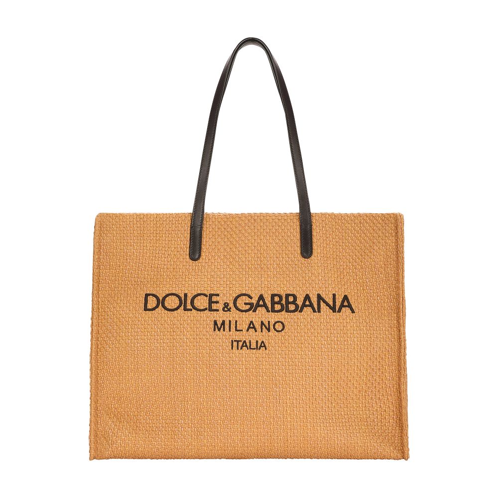 Dolce & Gabbana Branded raffia shopper