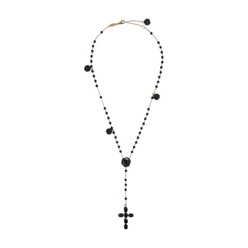 Dolce & Gabbana Tradition rosary in yellow gold with black sapphires