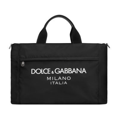 Dolce & Gabbana Nylon holdall with rubberized logo