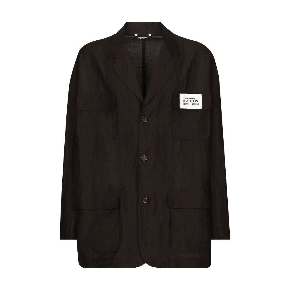 Dolce & Gabbana Oversize single-breasted linen and viscose jacket