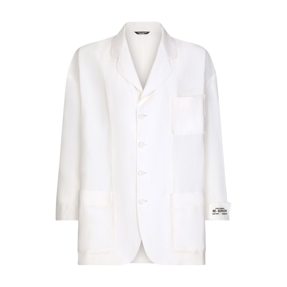 Dolce & Gabbana Oversize single-breasted linen and silk jacket