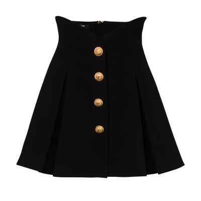 Balmain Pleated crêpe tulip skirt