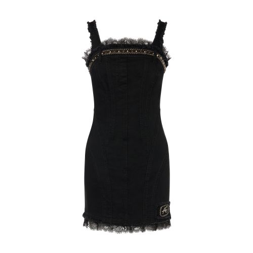 Alberta Ferretti Denim minidress with embroidery