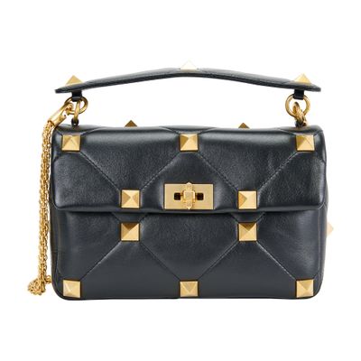 VALENTINO GARAVANI Large Roman Stud The Shoulder Bag in nappa with chain