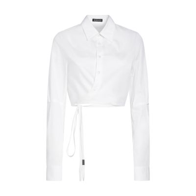 Ann Demeulemeester Dea cropped shirt with asymmetric closure