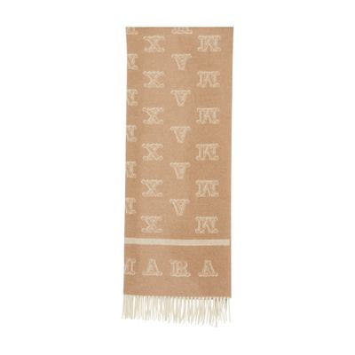 Max Mara Wsklause logo cashmere scarf