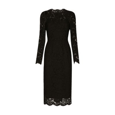 Dolce & Gabbana Long-sleeved stretch lace dress