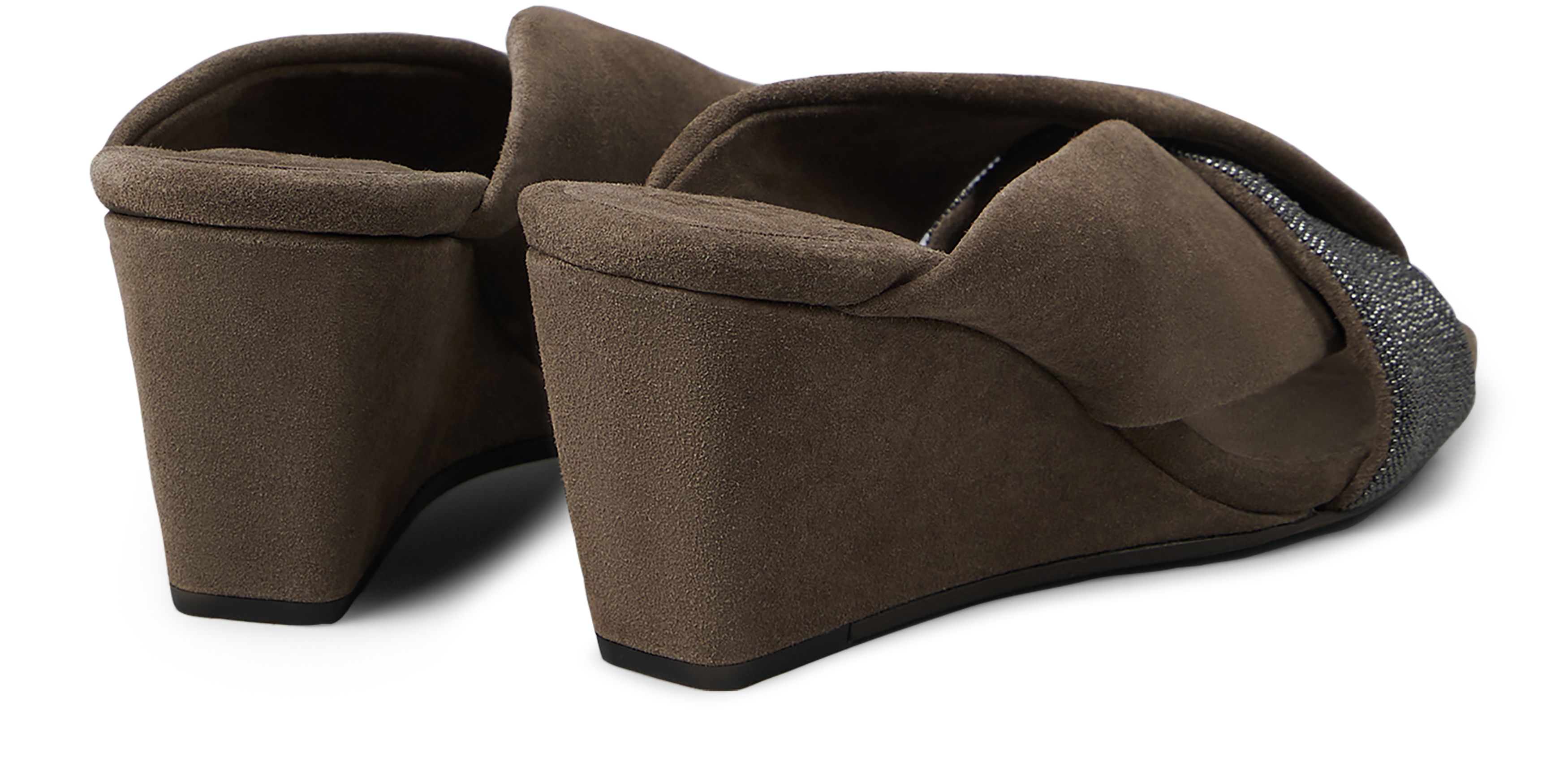 Brunello Cucinelli Suede wedge mules