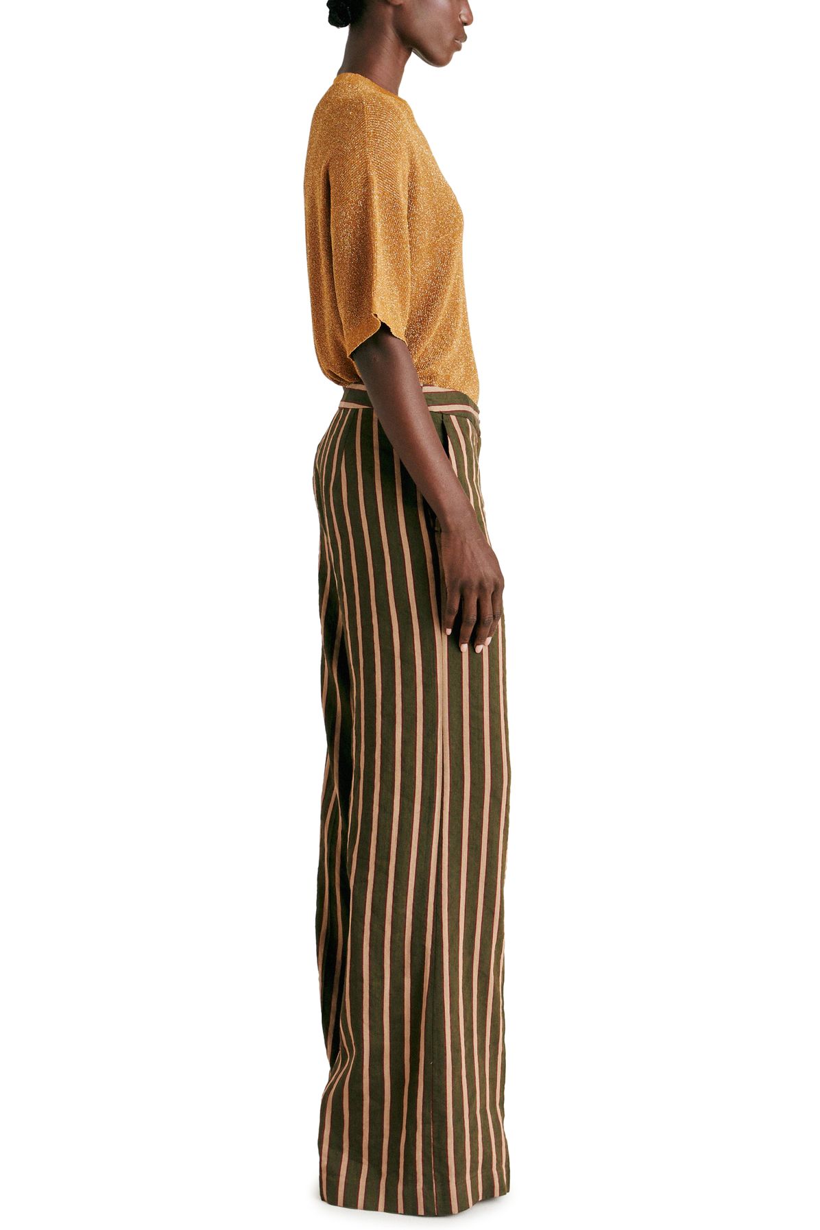  Candeo striped viscose linen pants