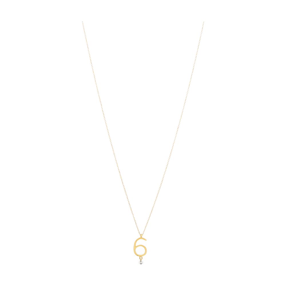 Persée Number 6 gold diamond necklace