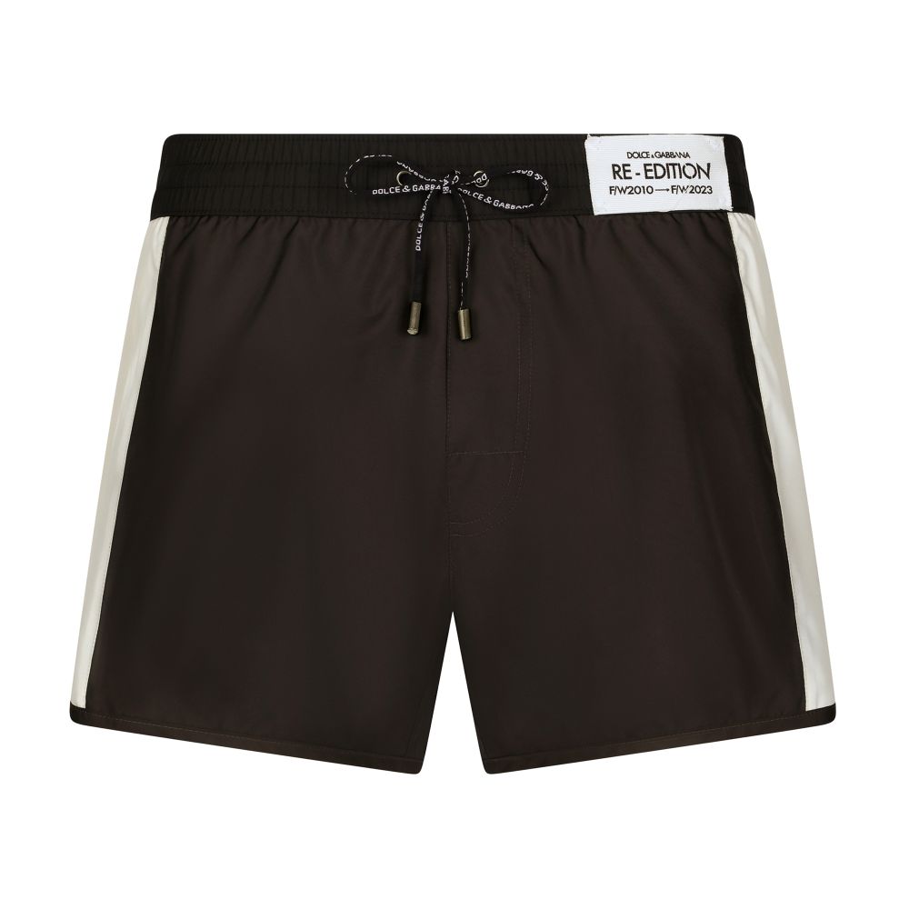 Dolce & Gabbana Short Swim Trunks with Contrast Bands