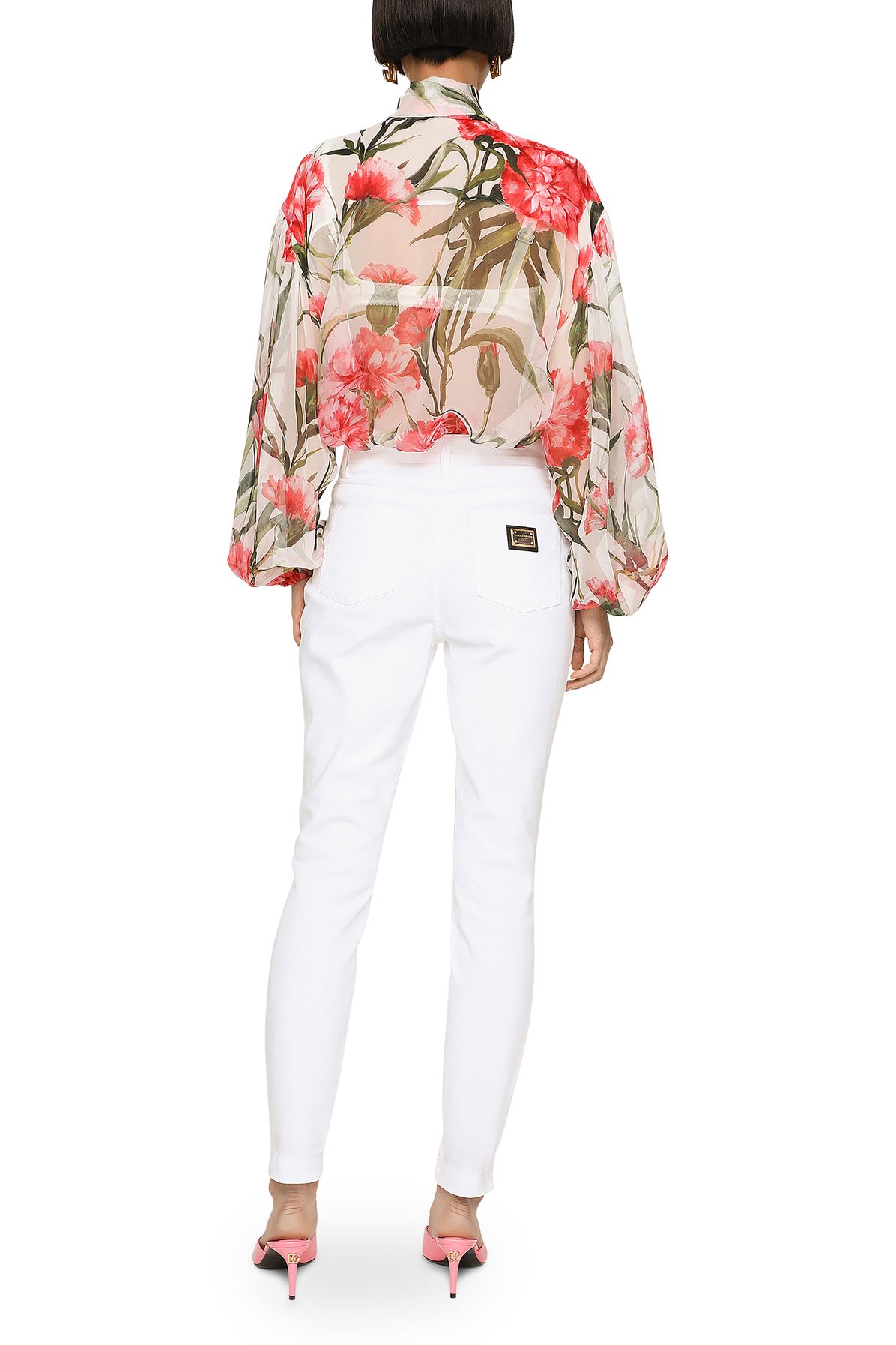 Dolce & Gabbana Carnation-print chiffon shirt