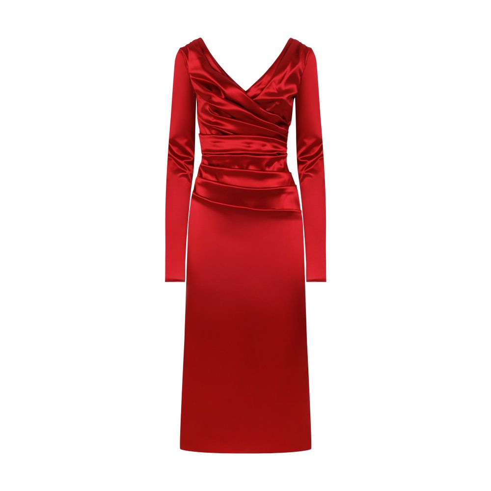 Dolce & Gabbana Satin draped calf-length dress