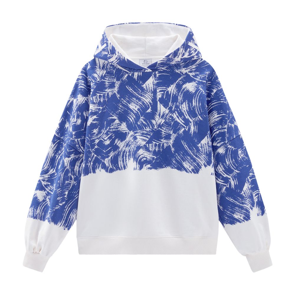 Woolrich Pure cotton sweatshirt with print and hood