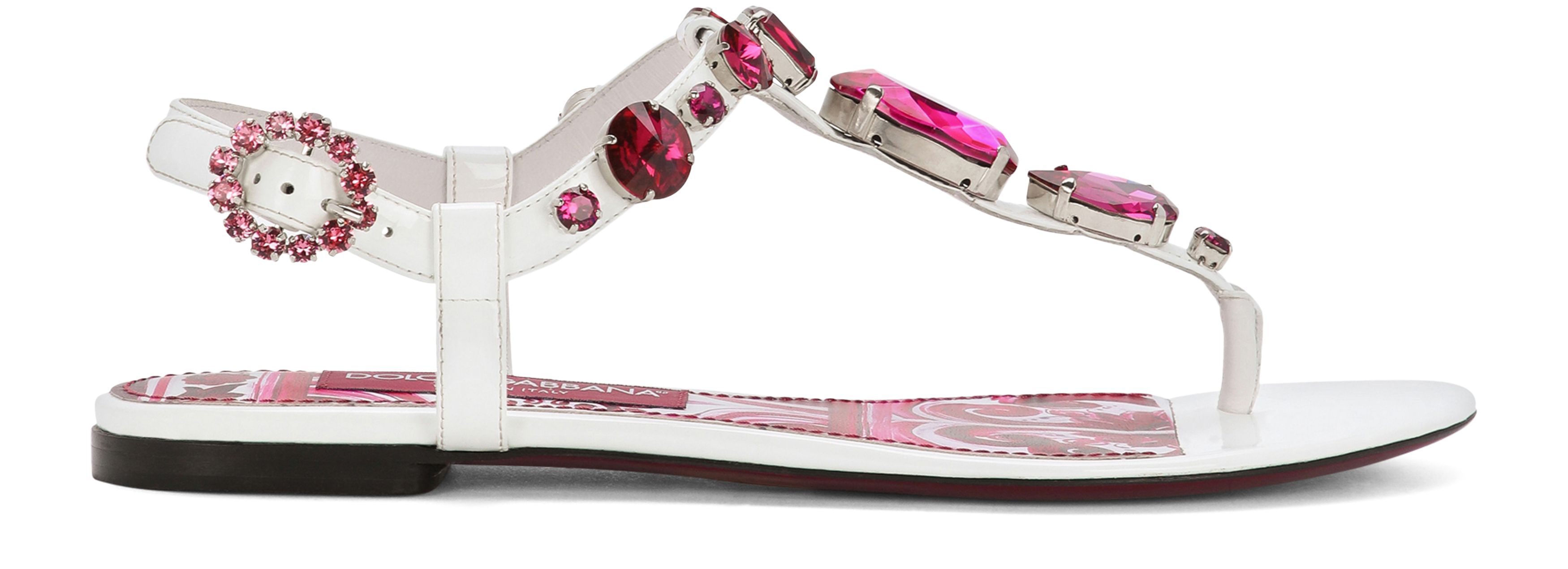 Dolce & Gabbana Patent Leather Flip Flop Sandals