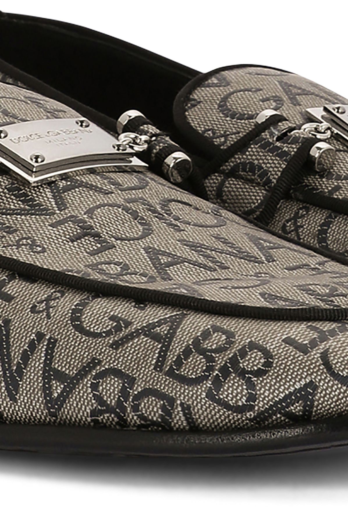 Dolce & Gabbana Jacquard slippers with logo tag