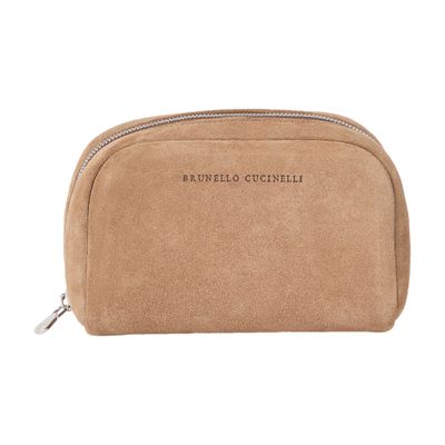 Brunello Cucinelli Suede beauty case