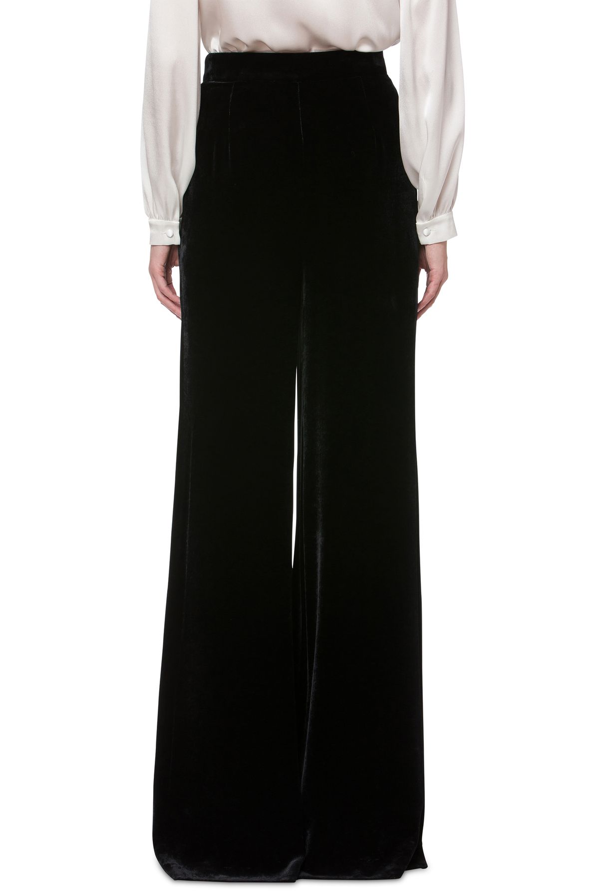 Alberta Ferretti Velvet palazzo trousers