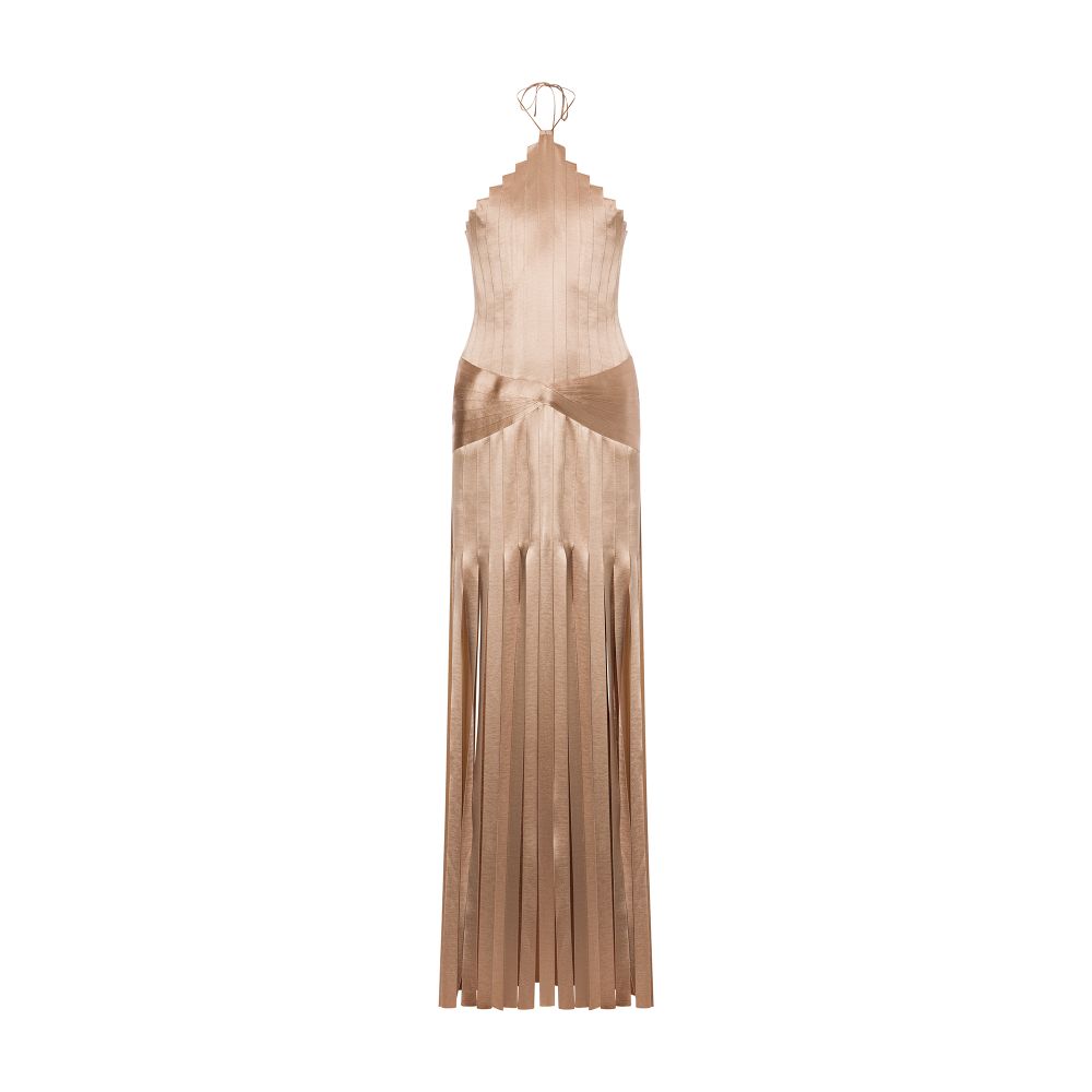 Alberta Ferretti Dress in satin with trimming