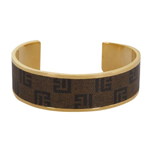 Balmain Monogram Bracelet In Metal And Waxed Canvas