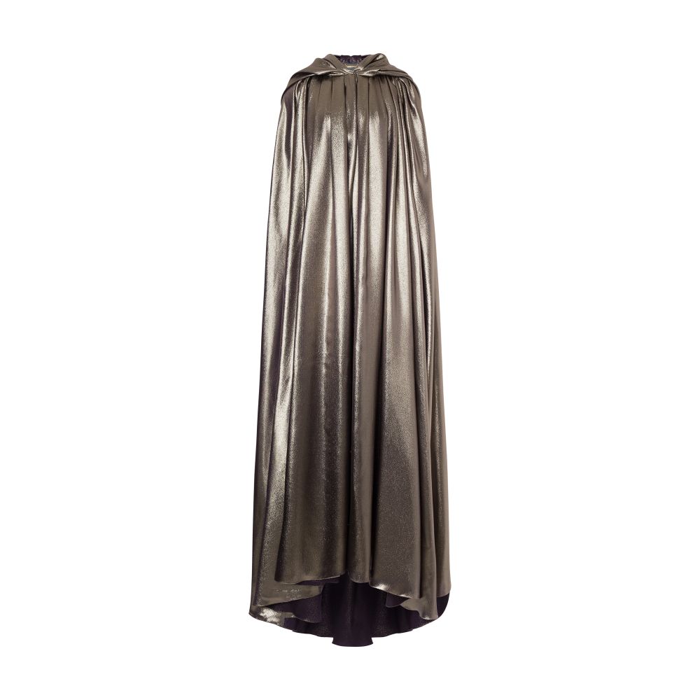 Alberta Ferretti Long silk lurex cape