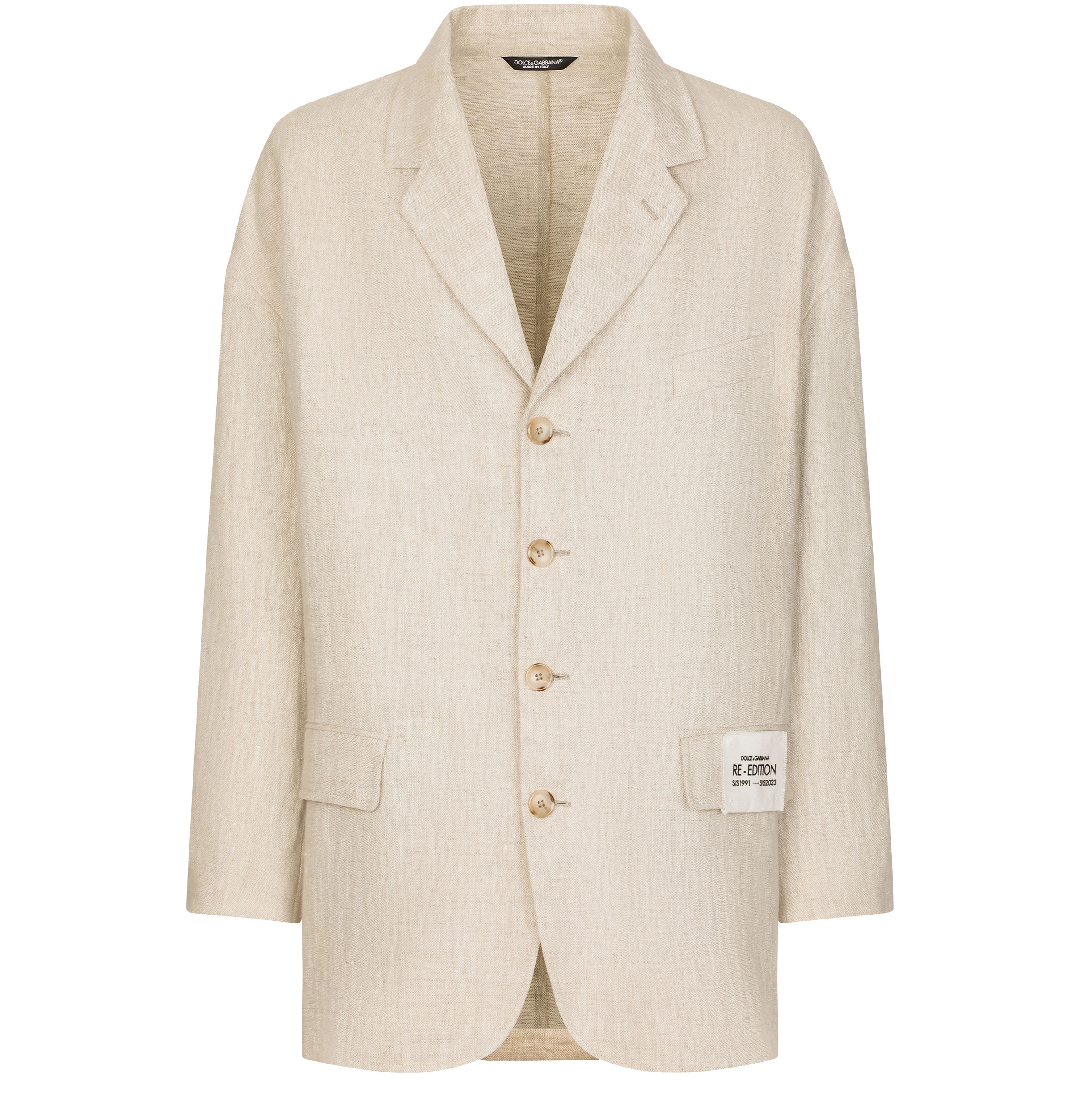 Dolce & Gabbana Oversize single-breasted linen and viscose jacket