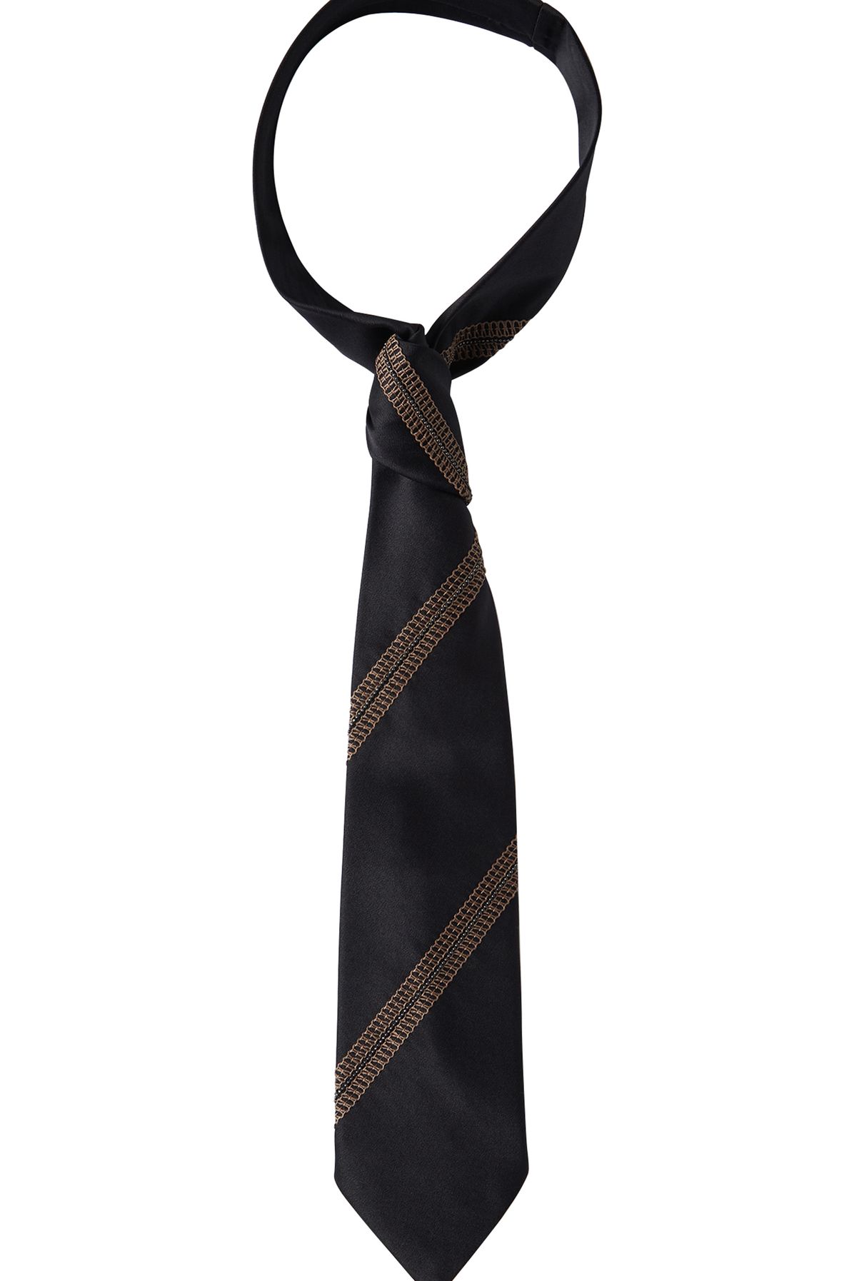 Brunello Cucinelli Silk textured stripe tie