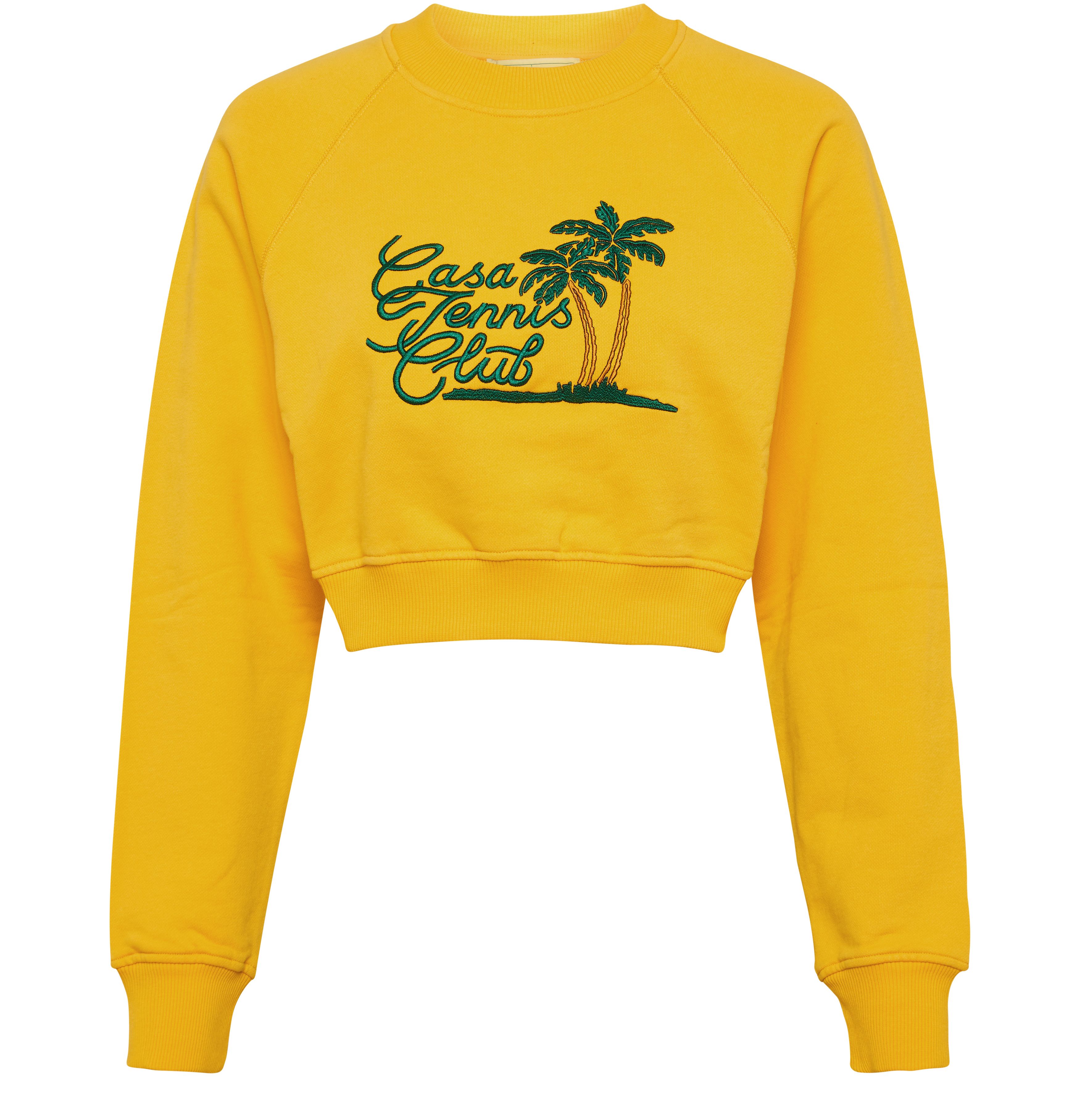 Casablanca Casa tennis club embroidered cropped sweatshirt