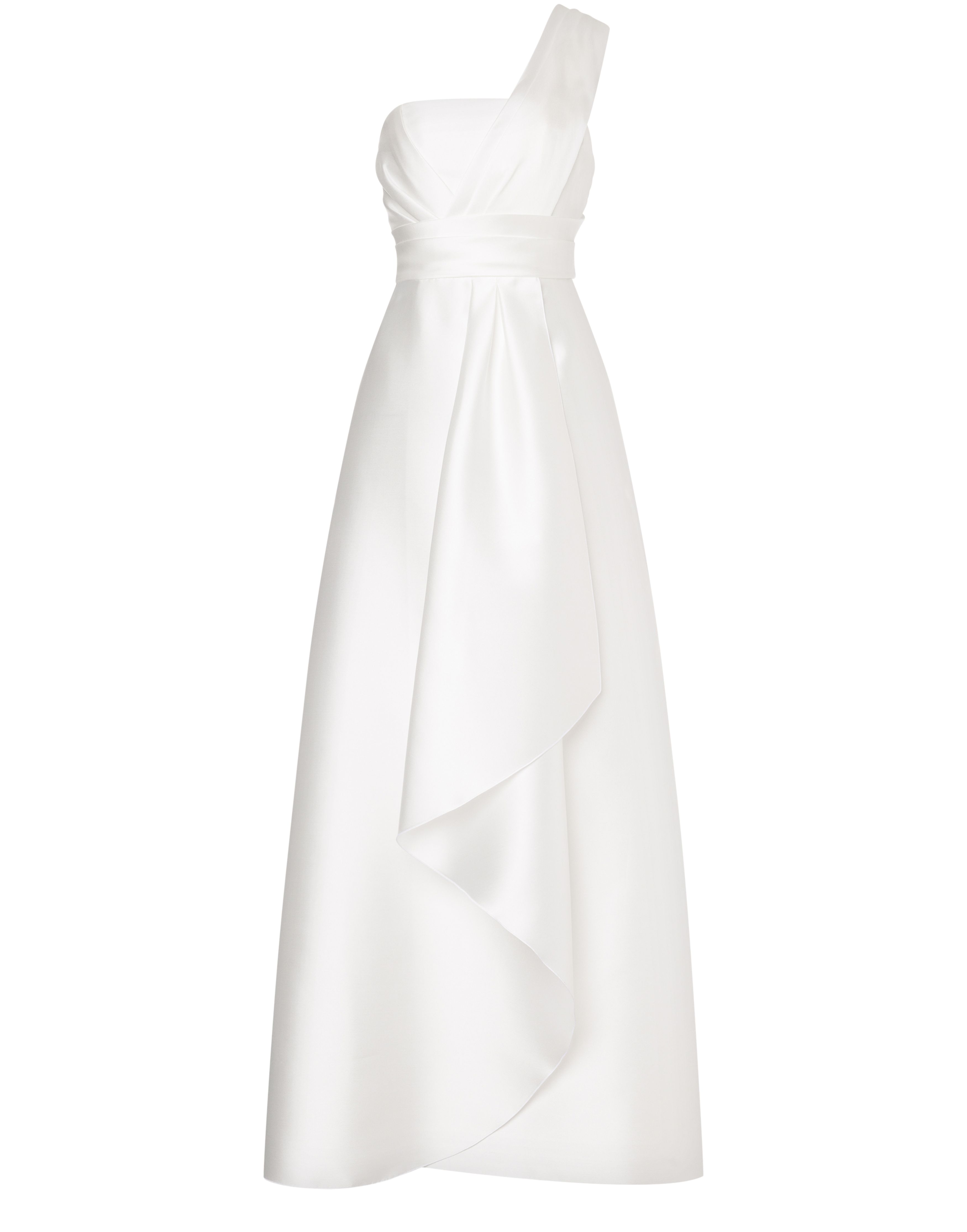 Alberta Ferretti Long one-shoulder dress in mikado