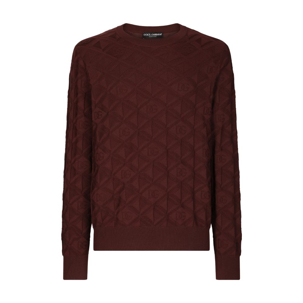 Dolce & Gabbana 3D silk jacquard round-neck sweater