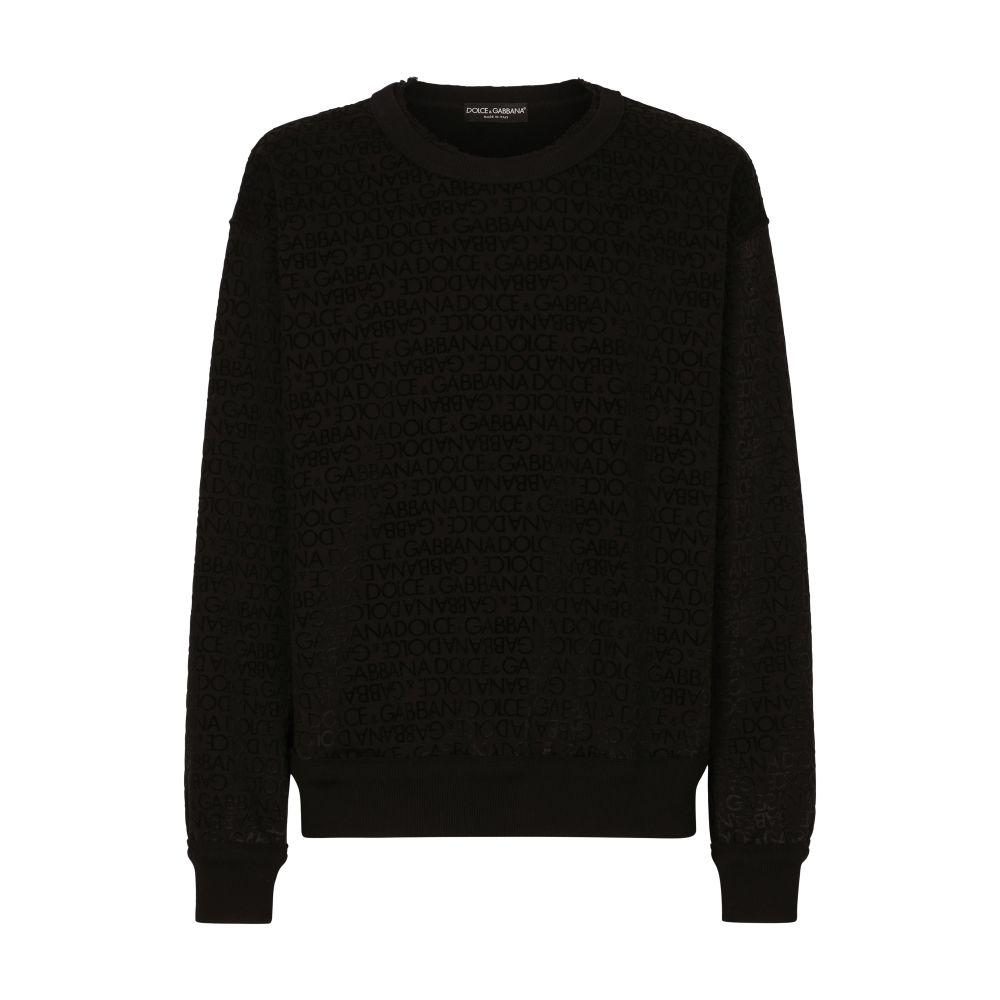 Dolce & Gabbana Cotton Sweatshirt Flocked Logo