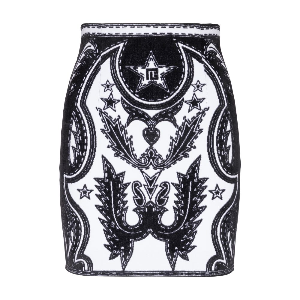 Balmain Pb Western Short Skirt