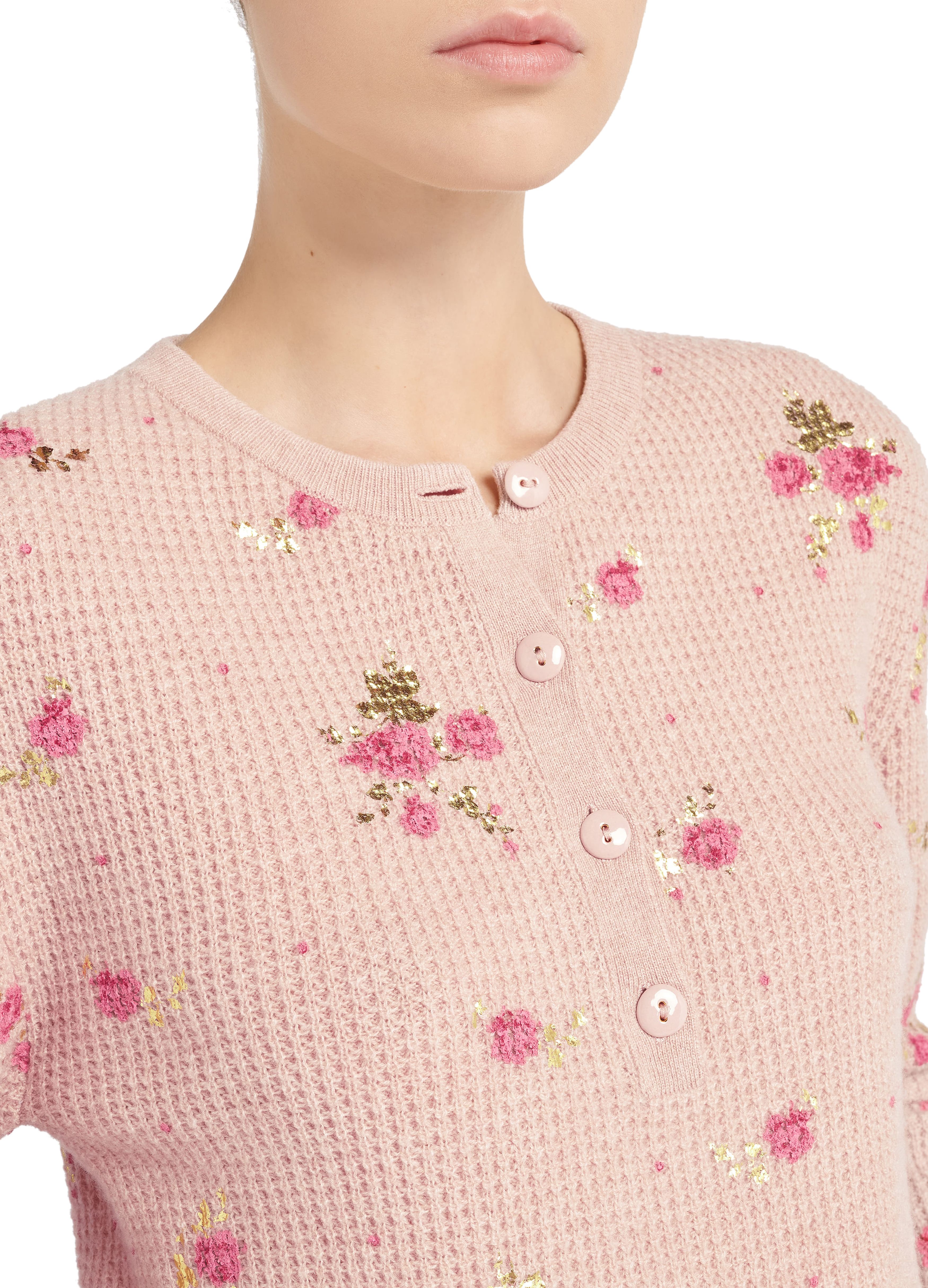 Barrie Floral print cashmere jumper