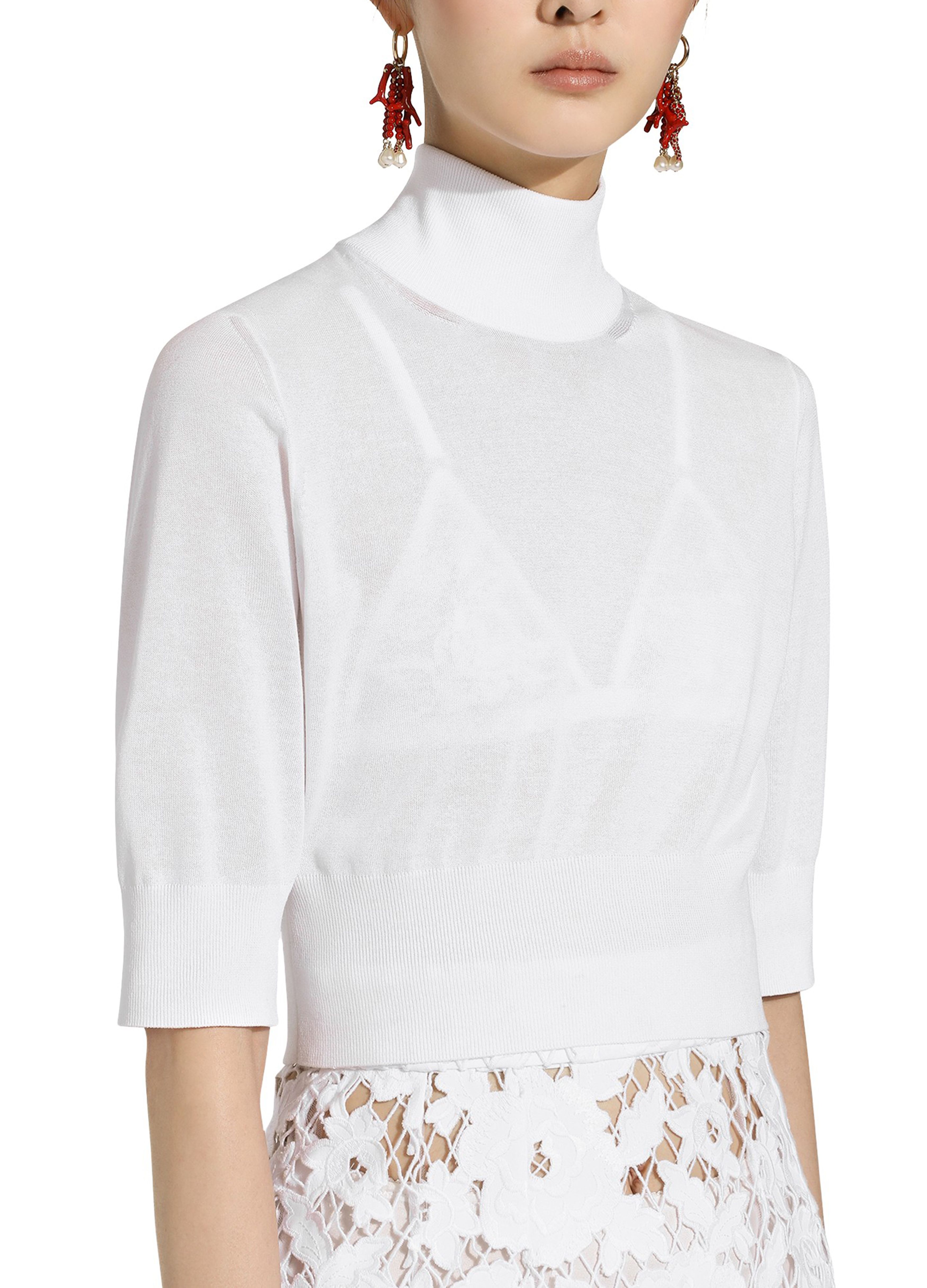 Dolce & Gabbana Cotton and silk cropped sweater
