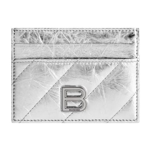 Balenciaga Crush quilted and metallic cardholder