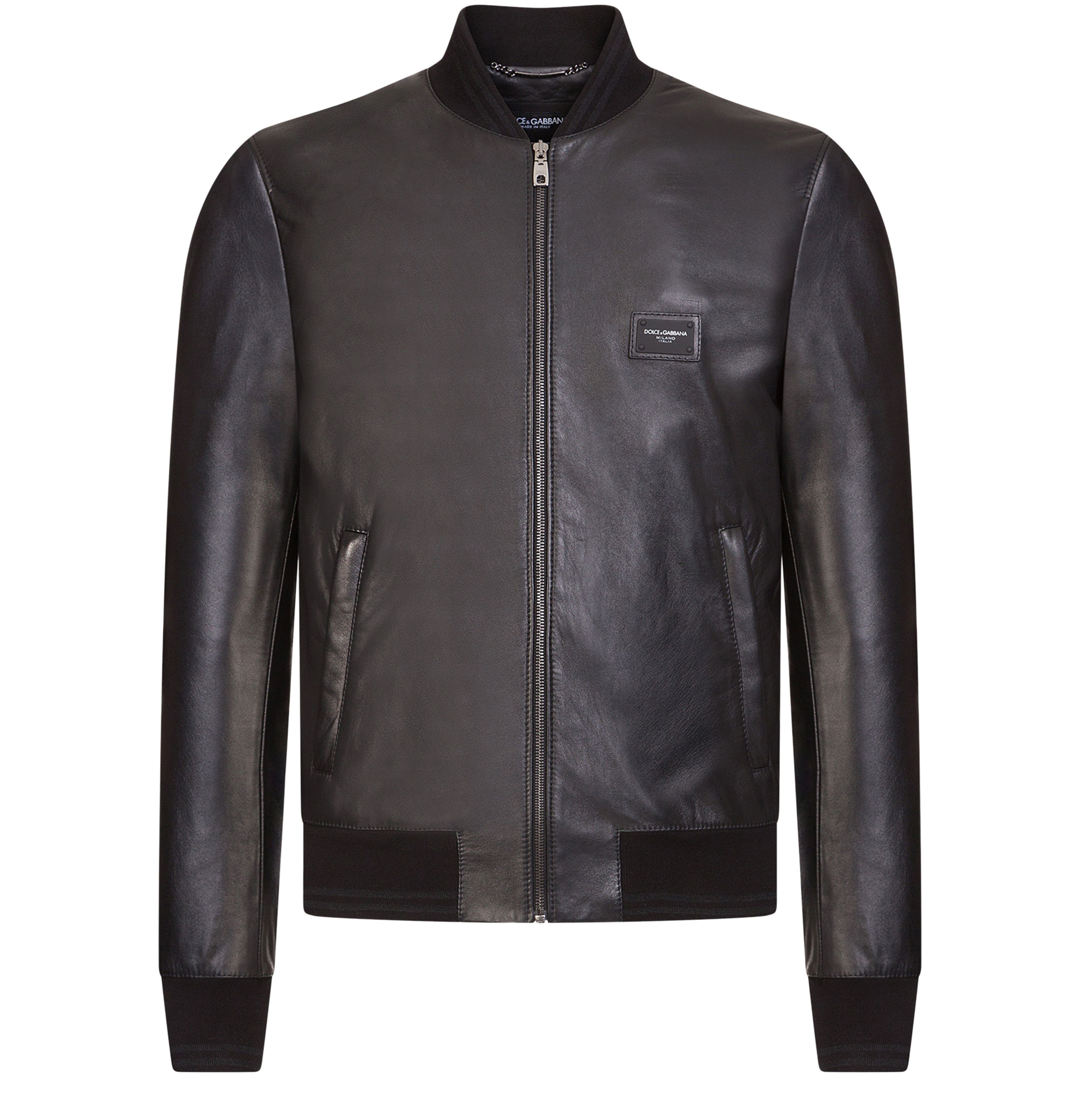 Dolce & Gabbana Leather jacket with branded tag